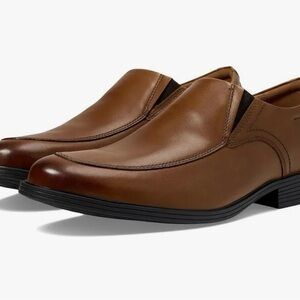 Clarks Men's Whiddon Step Loafer Size 7.5M Dark Tan Leather New Open Box